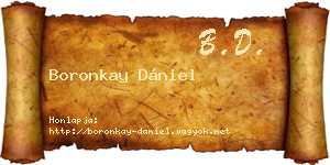 Boronkay Dániel névjegykártya